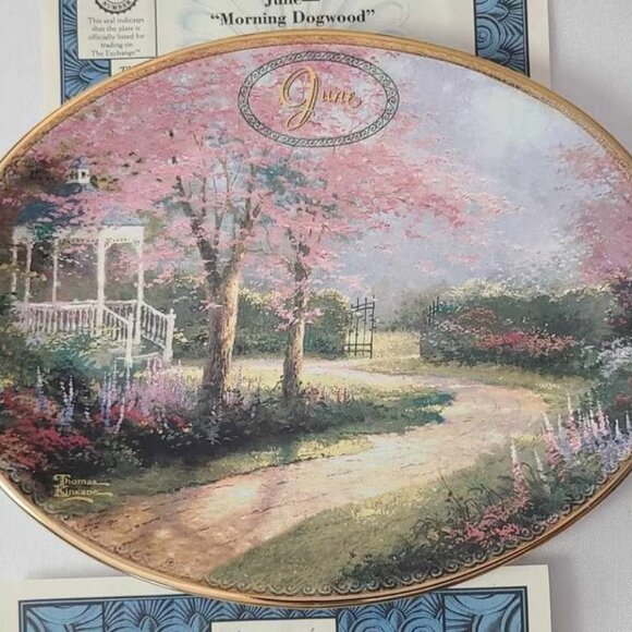 The Bradford Exchange Boxed Set Of 12 Ceramic Thomas Kinkade Decorative Plates - Picture 7 of 9
